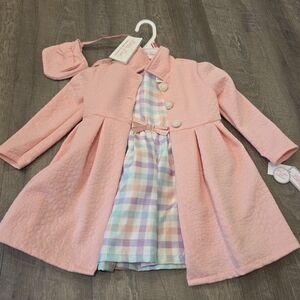 Little Lass Spring Plaid Dress with coat